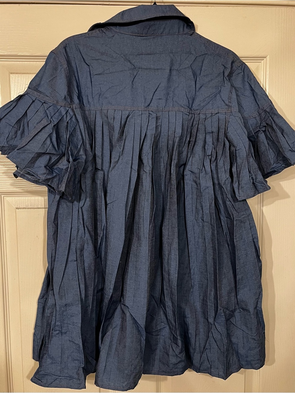 ❤️ 5 for $25❤️ NWOT Blue Ruffle Sleeve Dress - Picture 6 of 6